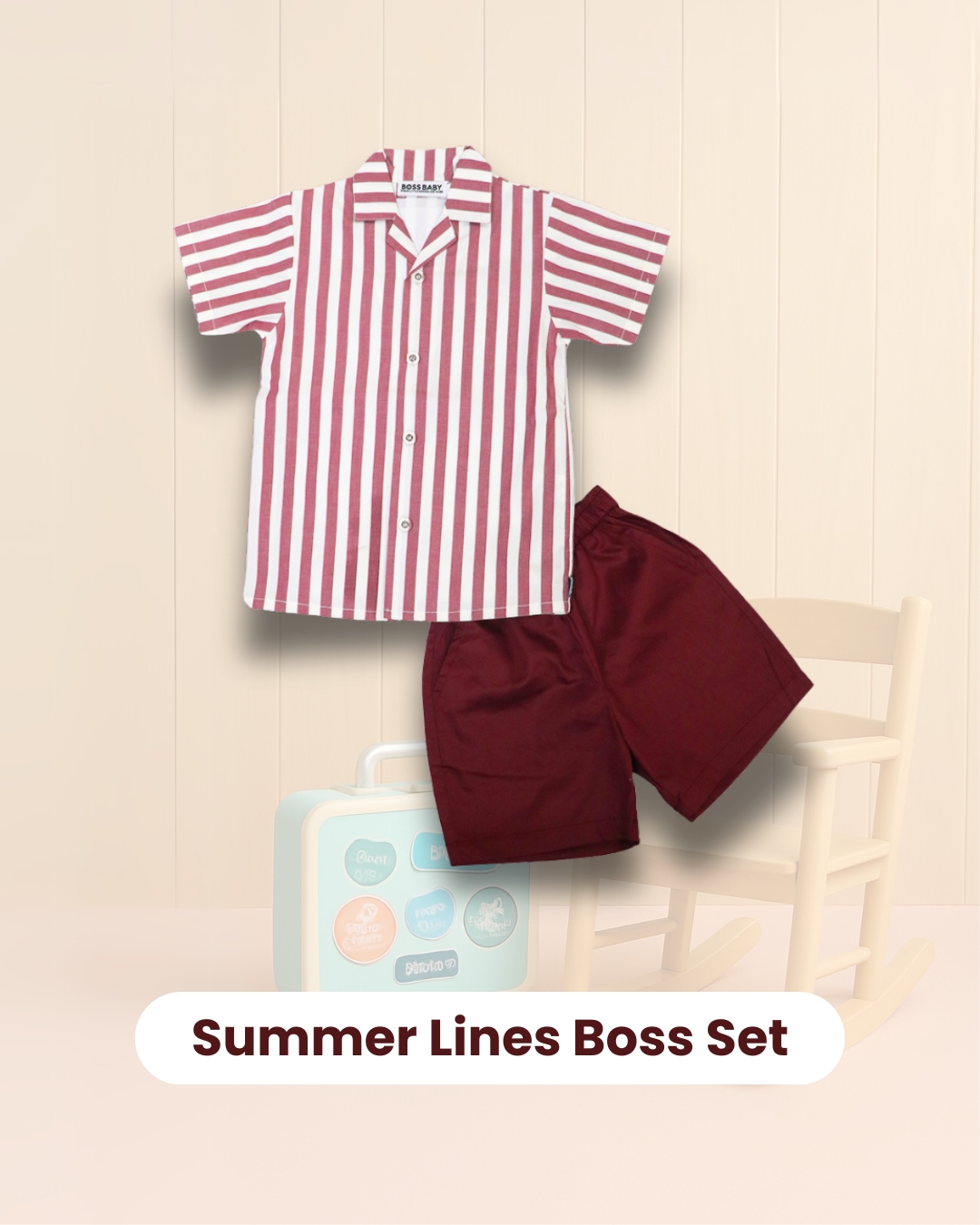 Summer Lines Boss Set - Maroon